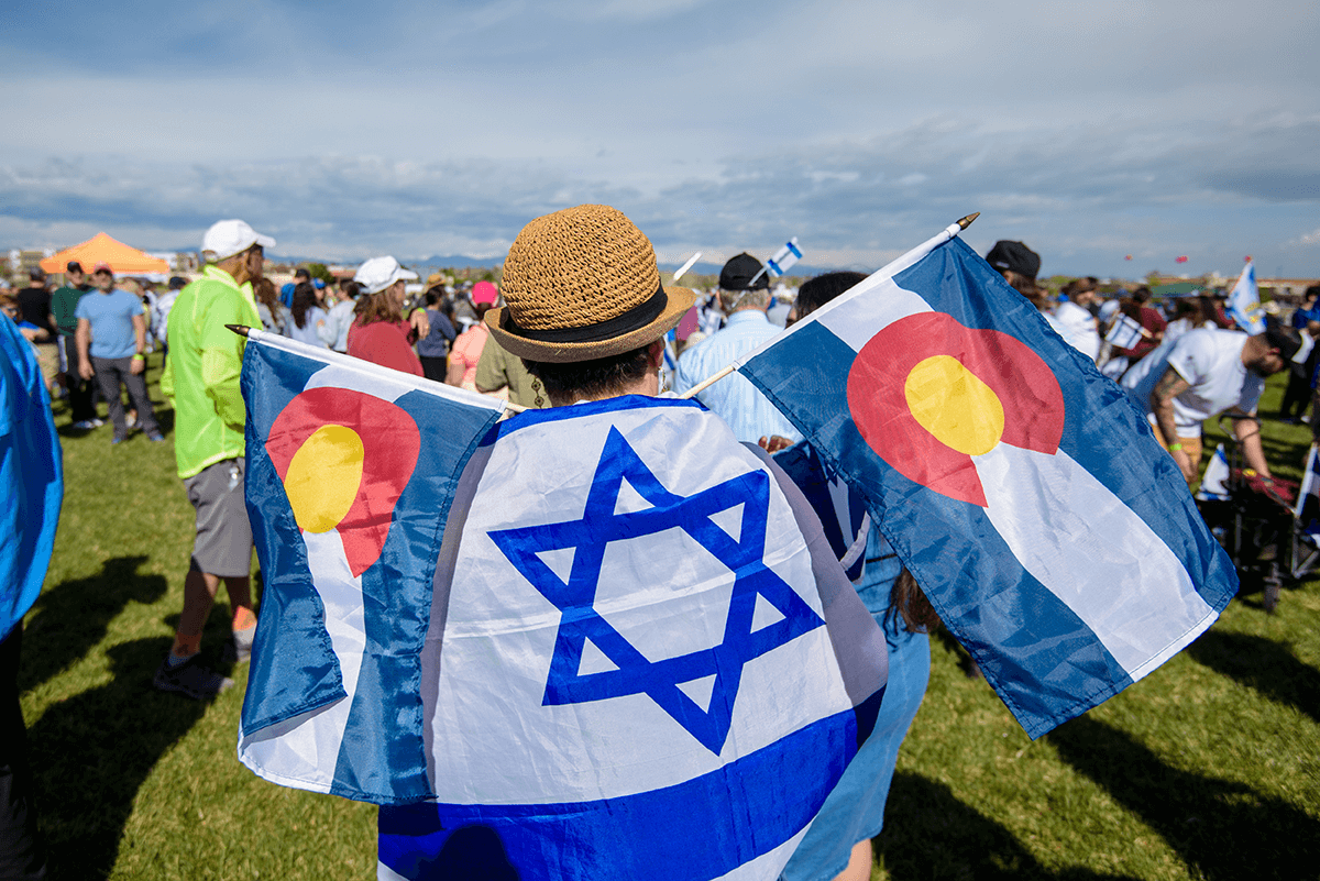 Colorado and Israel flags at Celebrate Israel