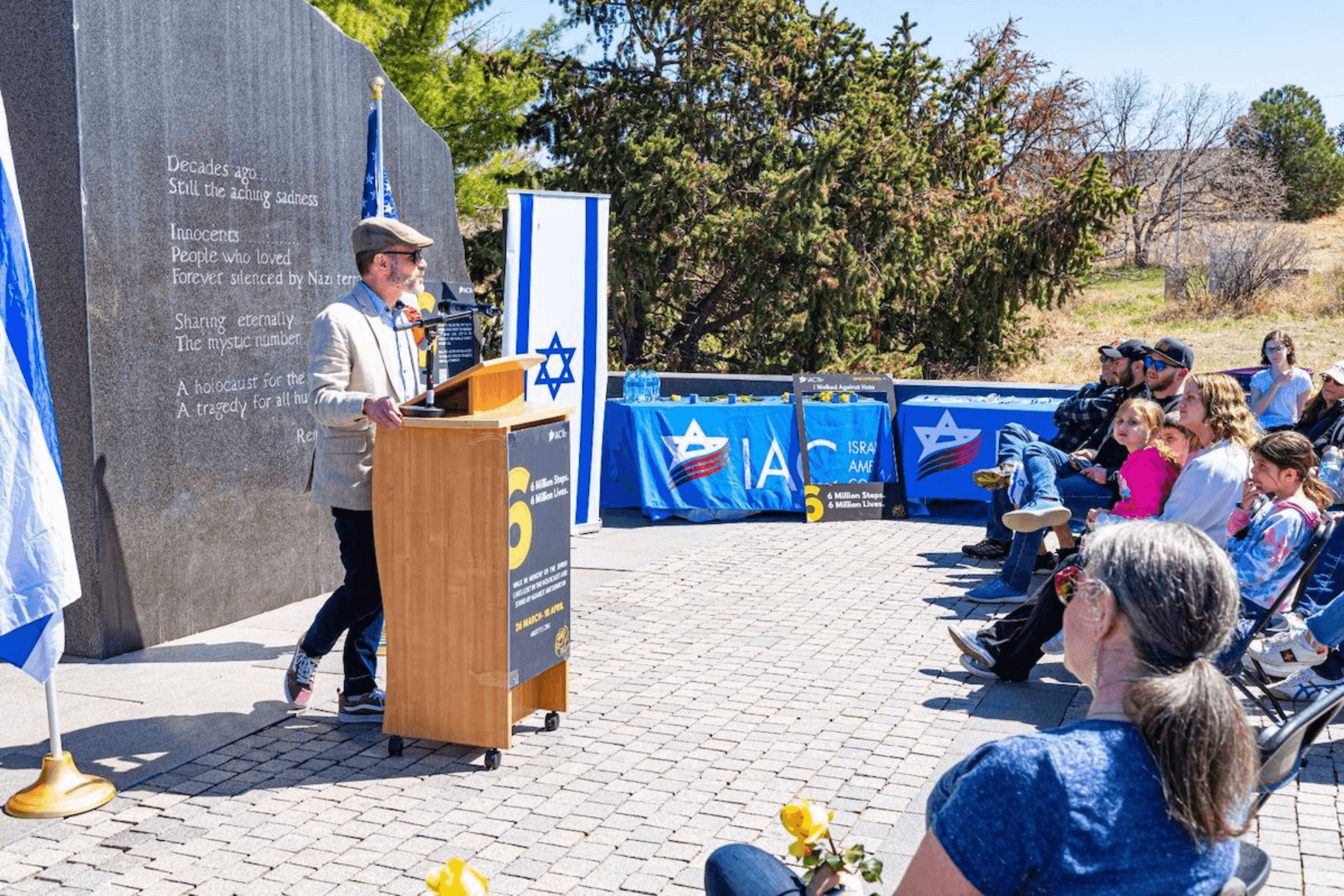 Dr. Dan Leshem speaking at Babi Yar for Yom Ha'Shoah