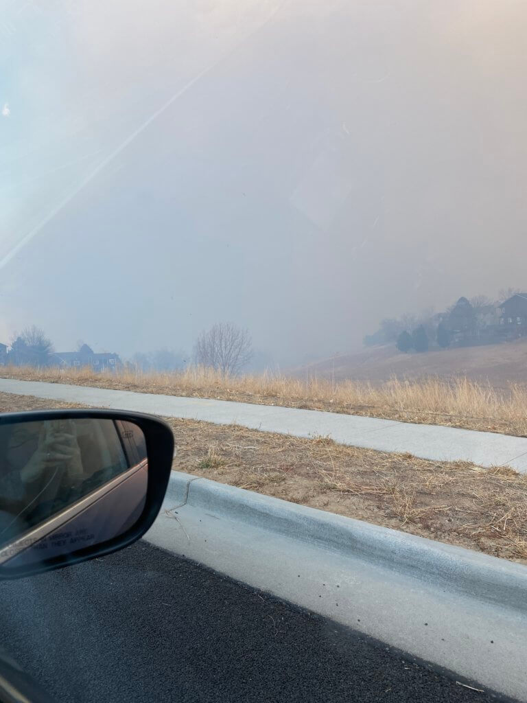 Marshall Fire from a car
