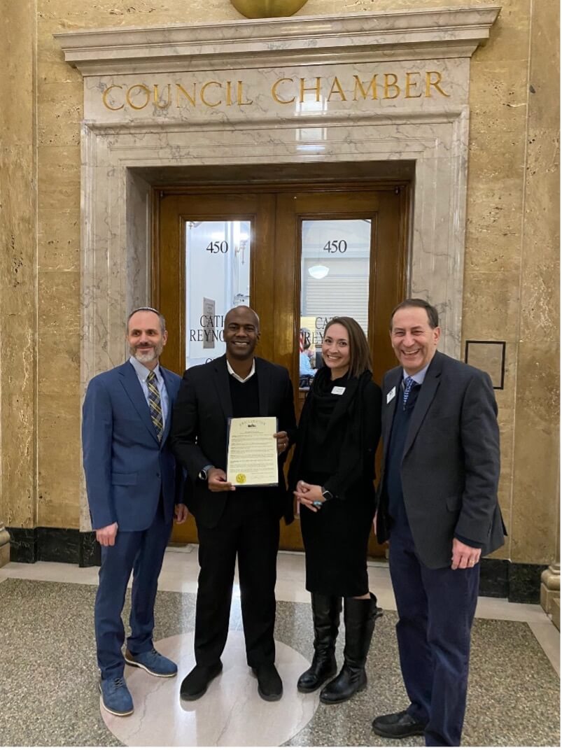 JCRC Accepts Antisemitism Proclamation from Denver Citycouncil Person Chris Herndon.