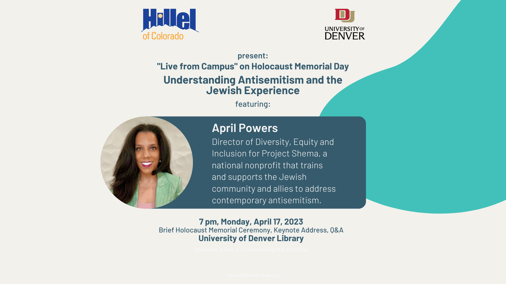 Understanding Antisemitism and the Jewish Experience Hillel DU event april 17 2023