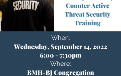 Pre-High Holiday Counter Active Threat Security Training at BMH-BJ