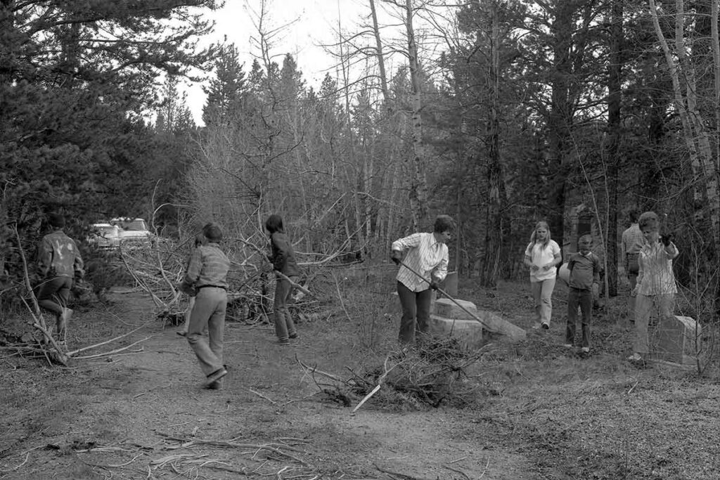 Cleanup of Hebrew Cemetery in 1972 in Leadville, CO