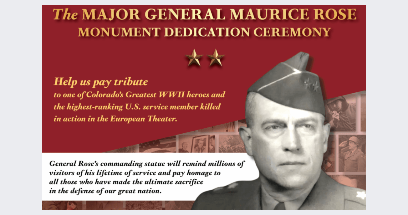 major general maurice rose monument dedication ceremony