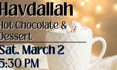 Havdallah Hot Chocolate and Dessert