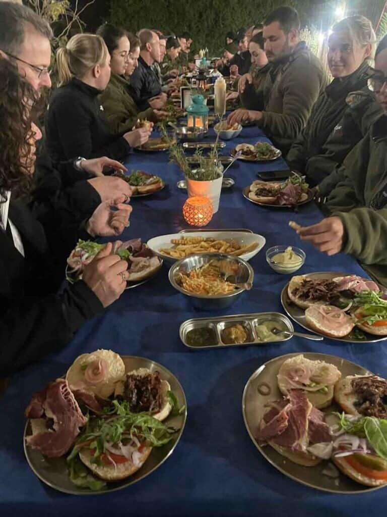 Soliders at dinner